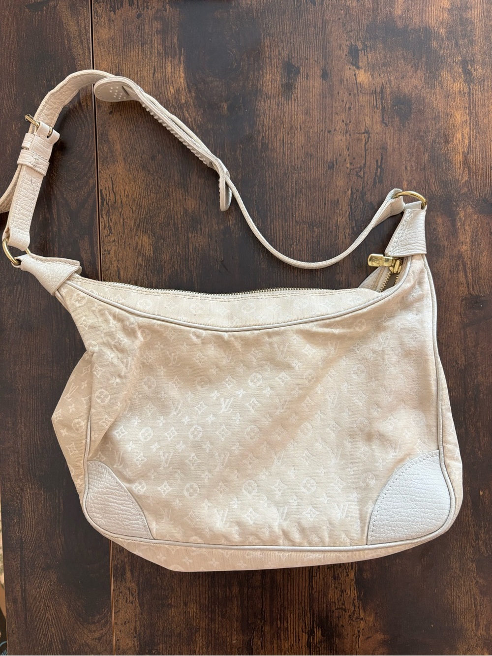 Louis Vuitton Cream Monogram Mini Lin Shoulder Bag